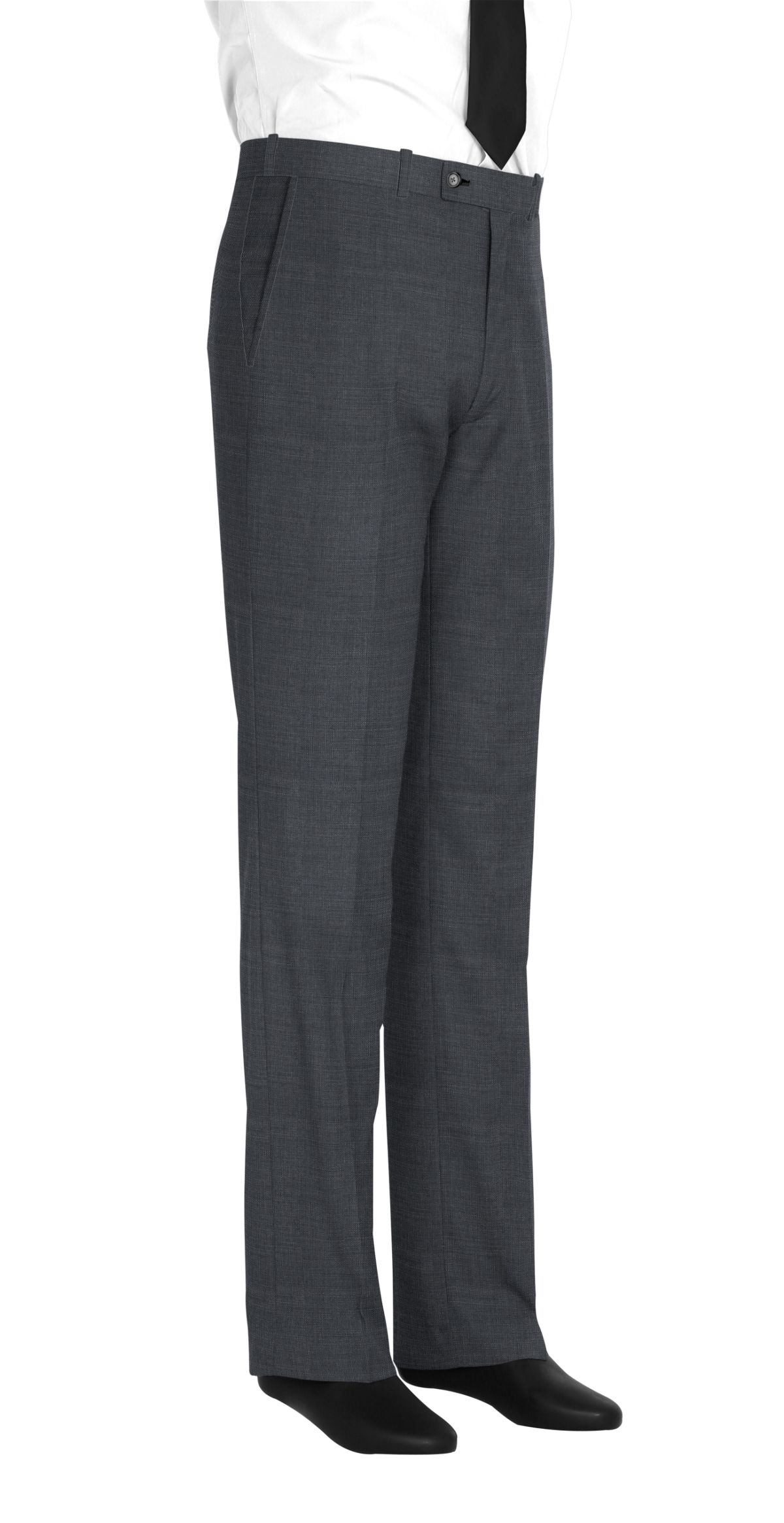 Pantalon homme sur mesure et personnalisé gris uni  bas simple sans revers