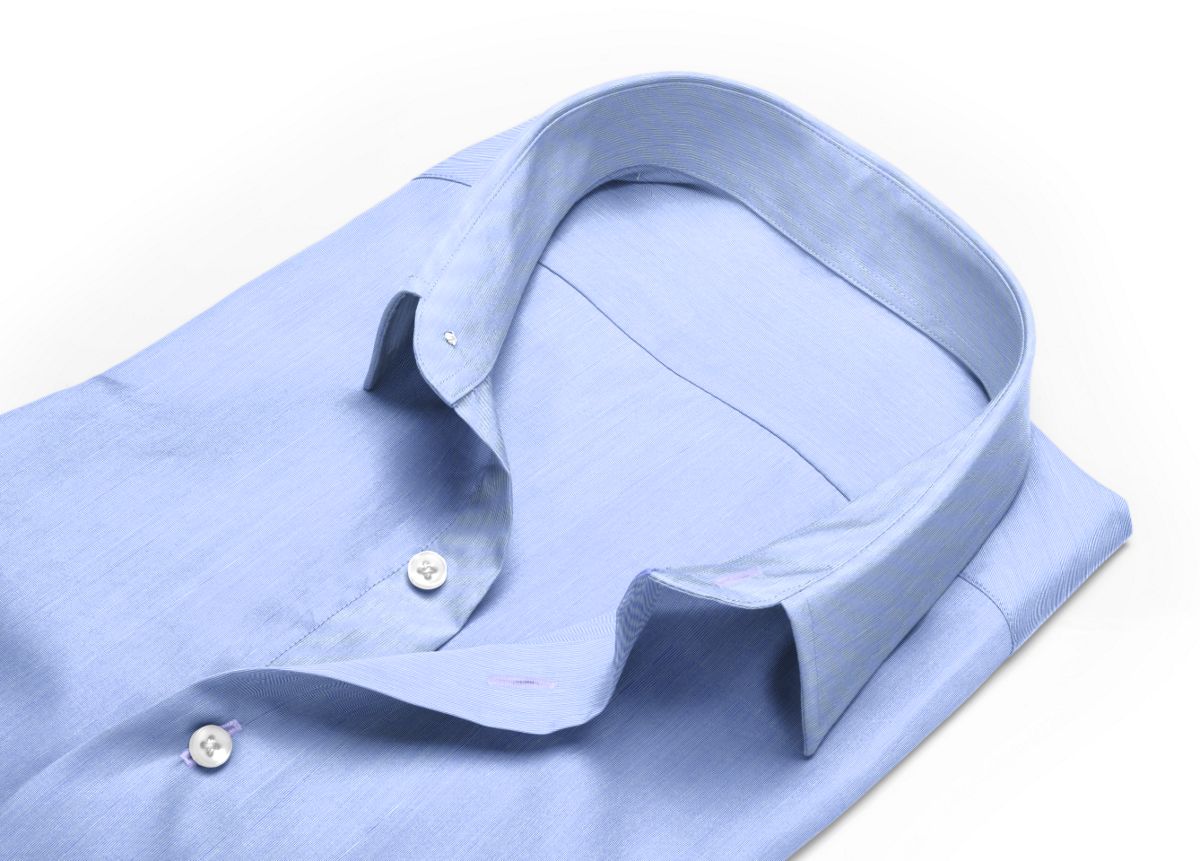 Chemise mini col bleu fil à fil