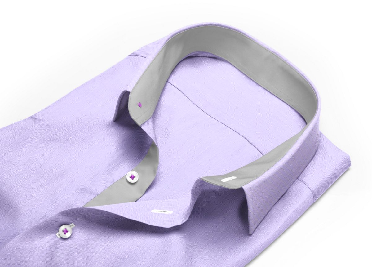 Chemise Col classique violet fil à fil