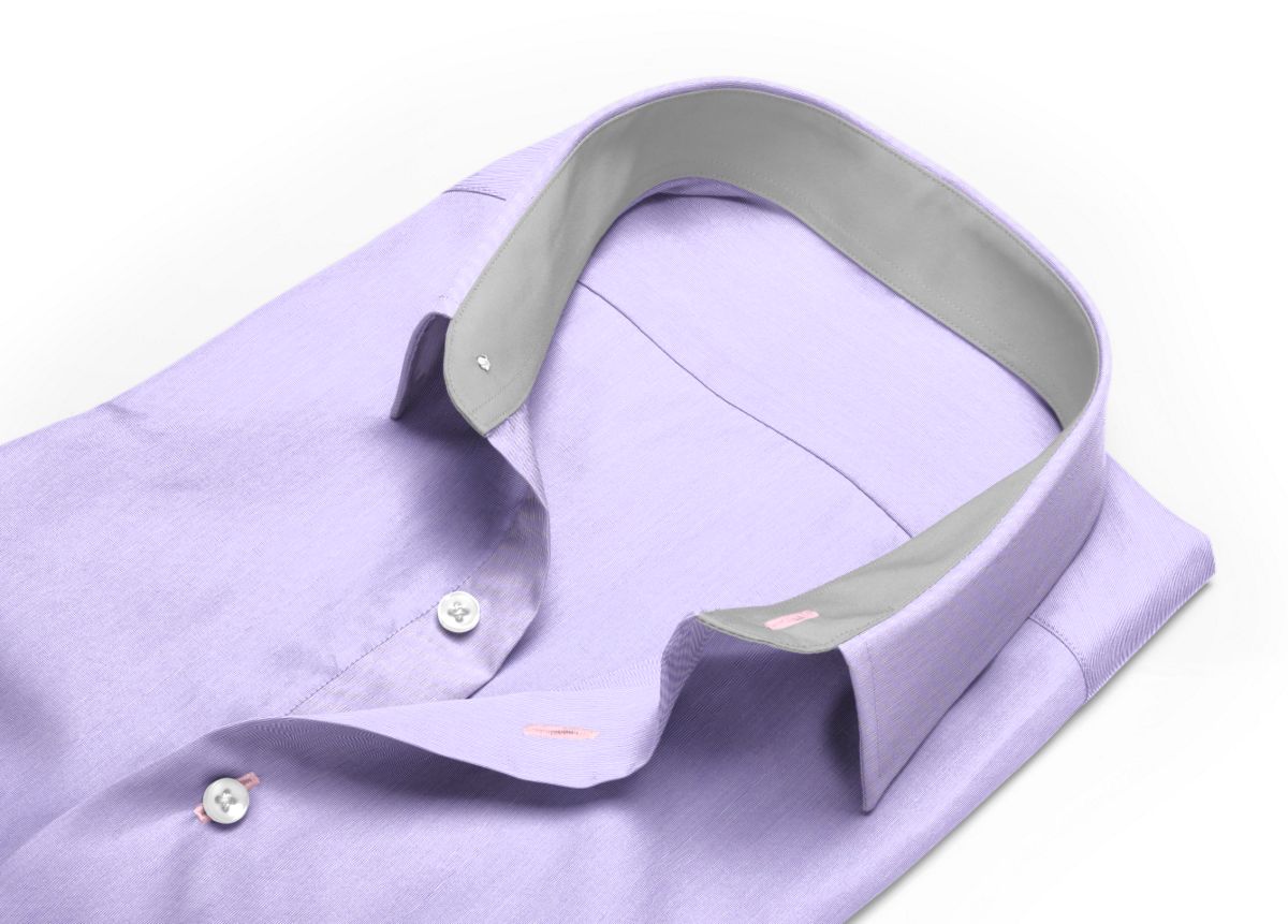 Chemise Petit col classique violet fil à fil