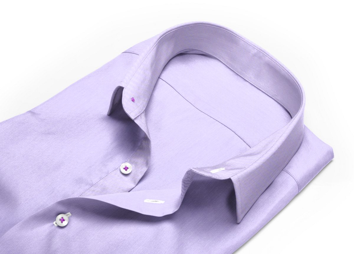 Chemise Petit col classique violet fil à fil