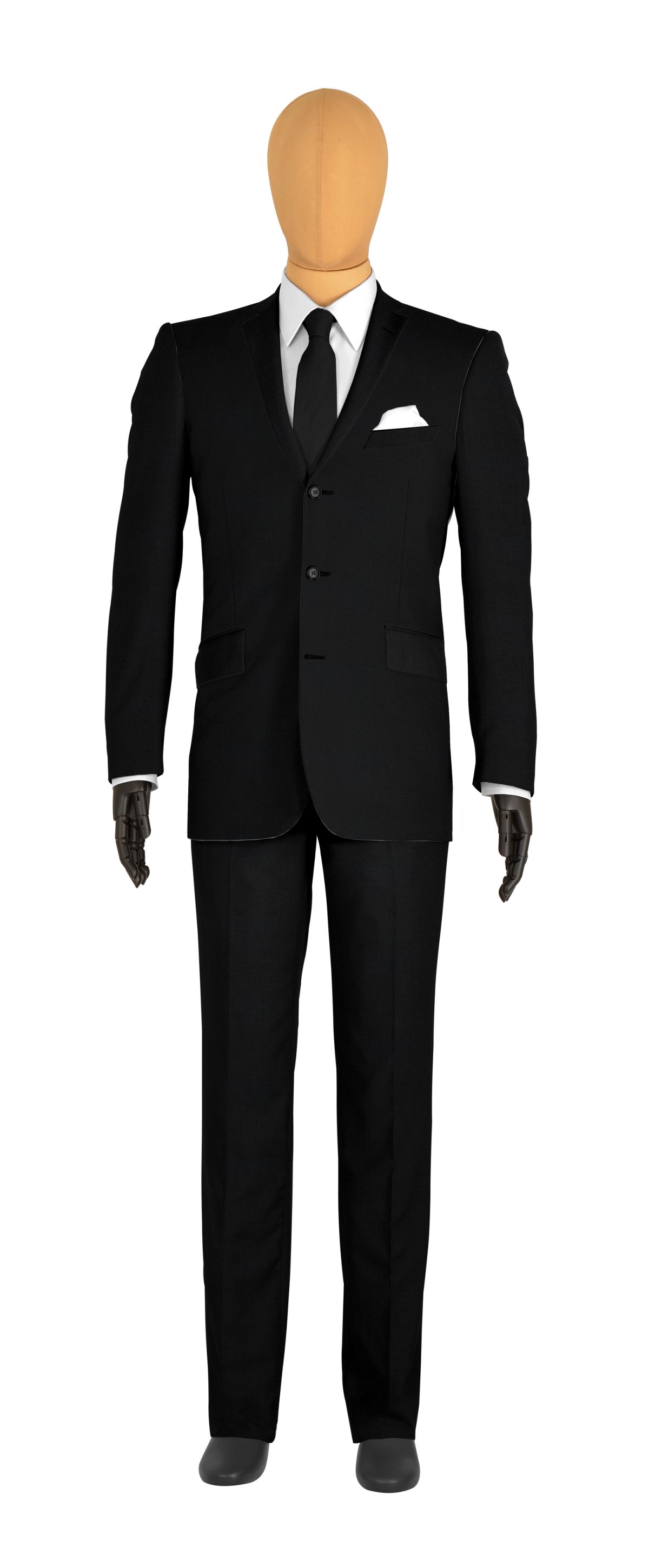 costume 3 boutons noir doublure grise