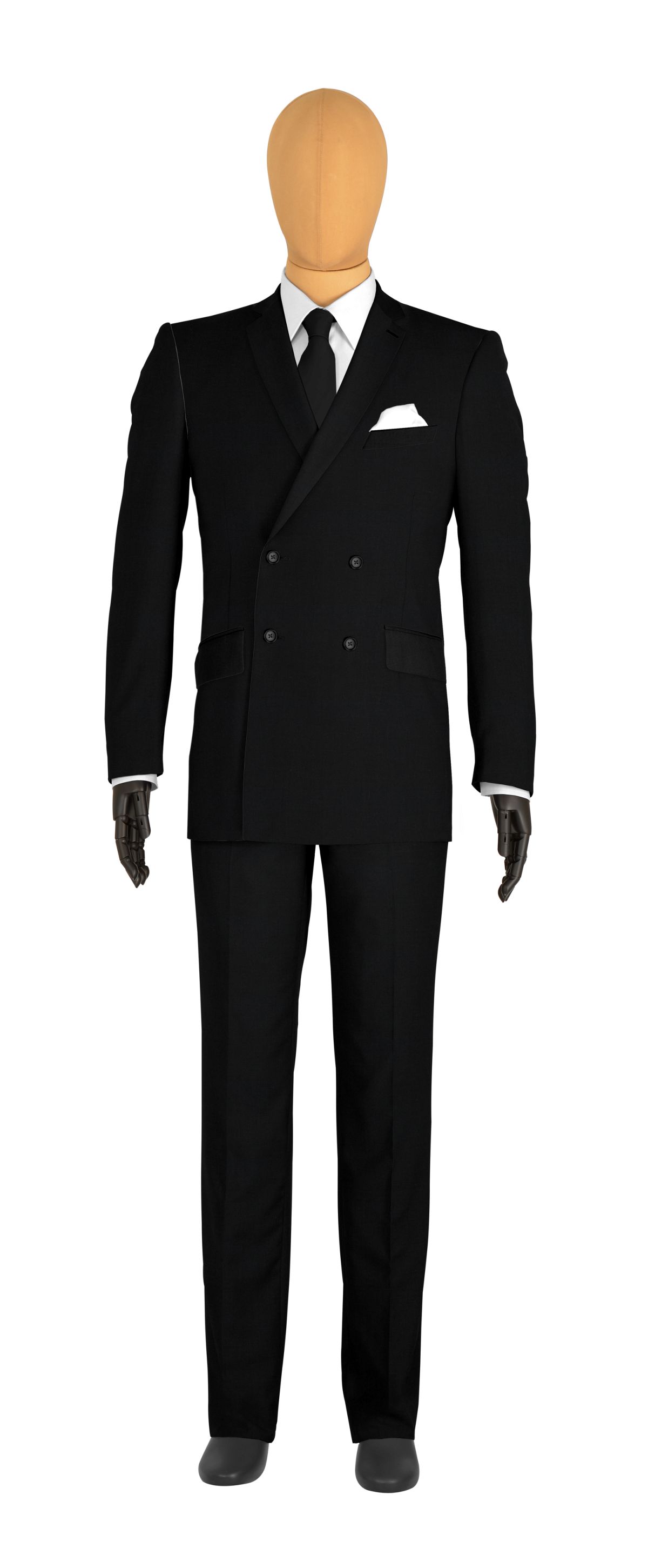 costume veste croisée noir doublure grise