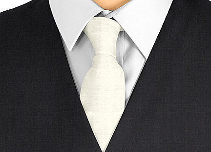 Cravate gris clair en soie