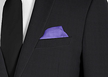 Pochette de costume violet en soie