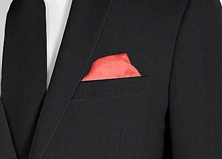 Pochette de costume rouge en soie