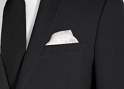 Pochette de costume gris clair en soie
