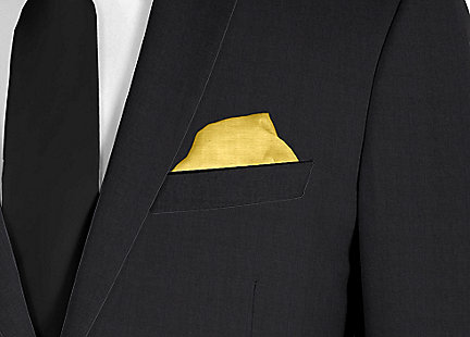 Pochette de costume doré en soie