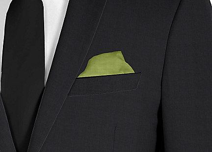 Pochette de costume vert en soie