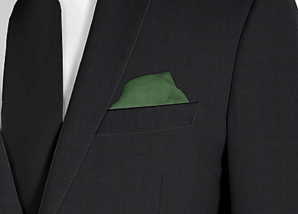 Pochette de costume vert en soie