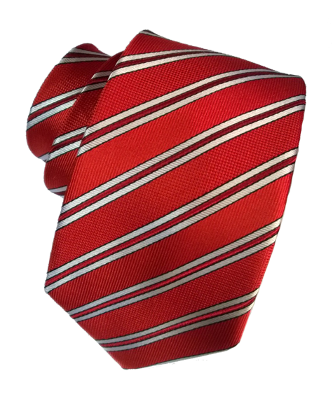 Cravate rayée rouge